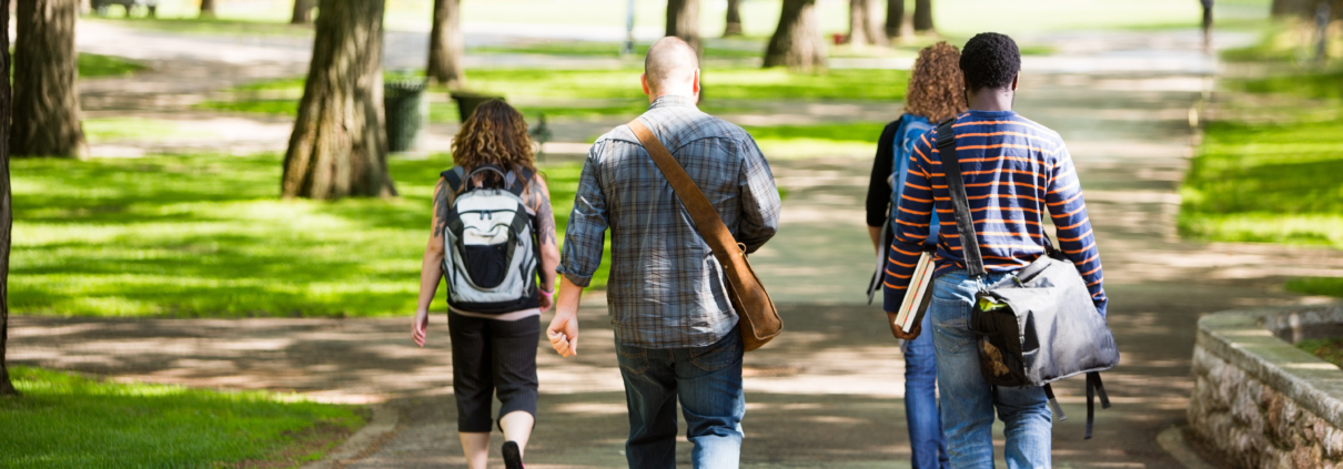 students walking