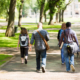 students walking