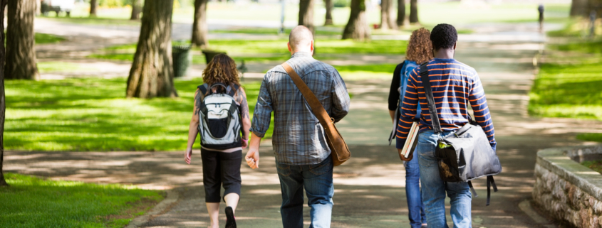 students walking